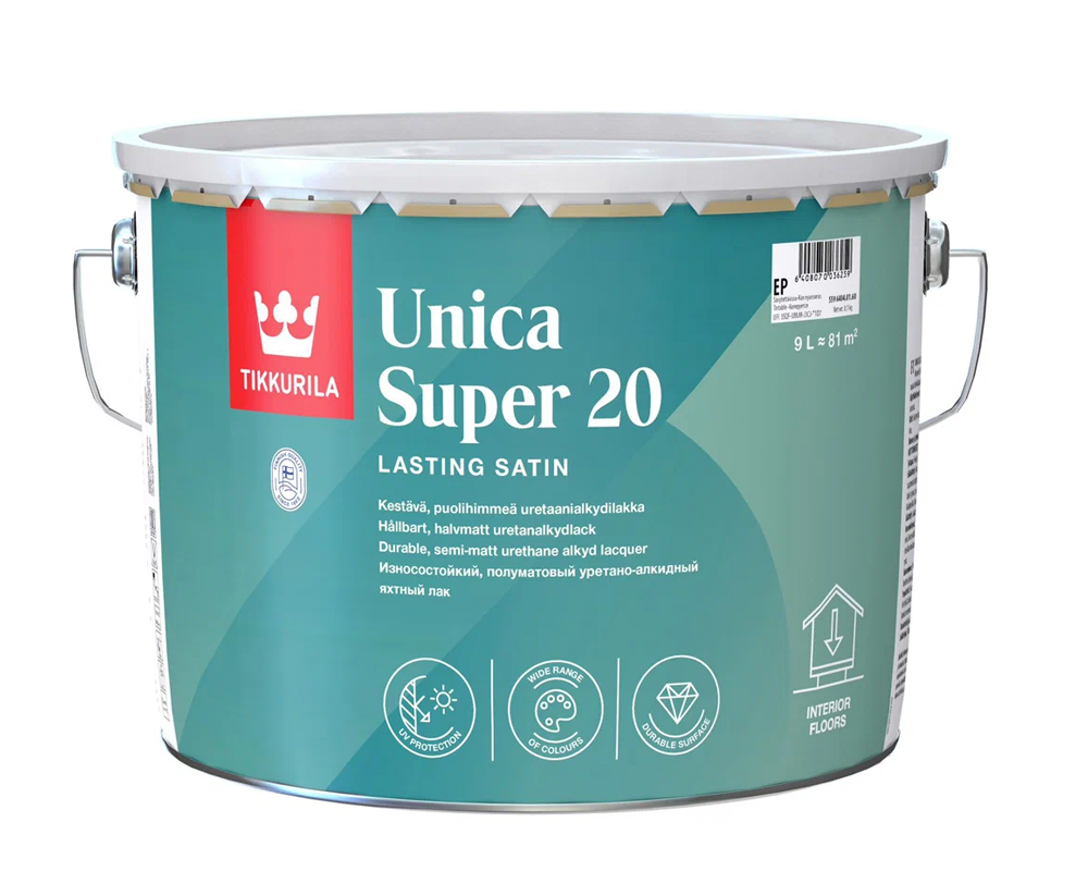 Tikkurila Unica Super 20 износостойкий лак п/мат