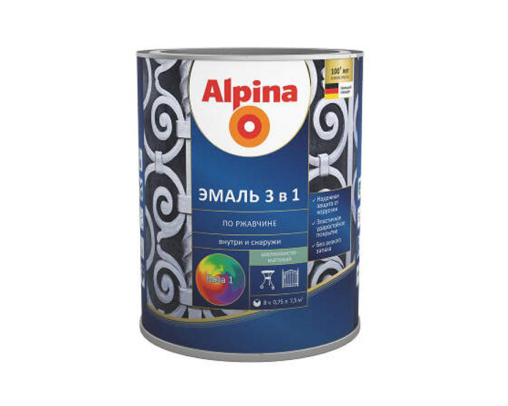 ALPINA грунт-эмаль по ржавчине быстросохнущая 3в 1