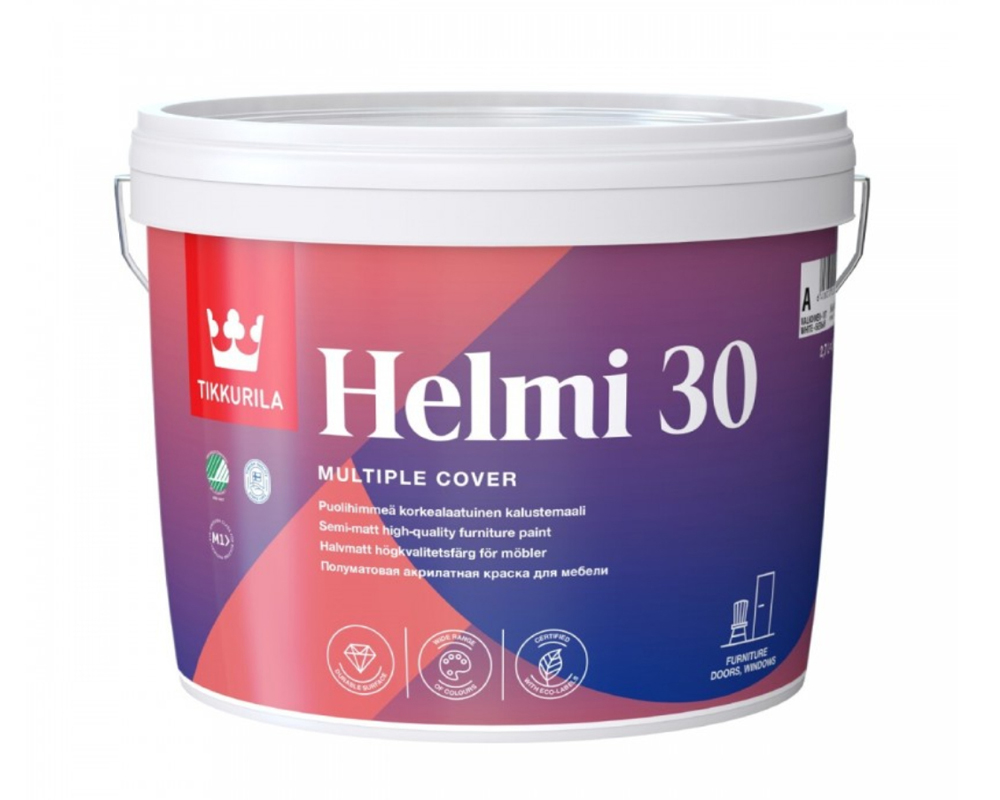 Tikkurila Helmi 30 быстросохнущая акрилатная краска для мебели FIN