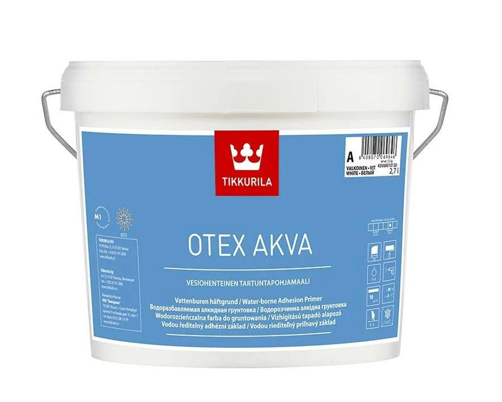 Tikkurila Otex Akva грунт по пластику, ПВХ, алюминию. Без запаха FIN